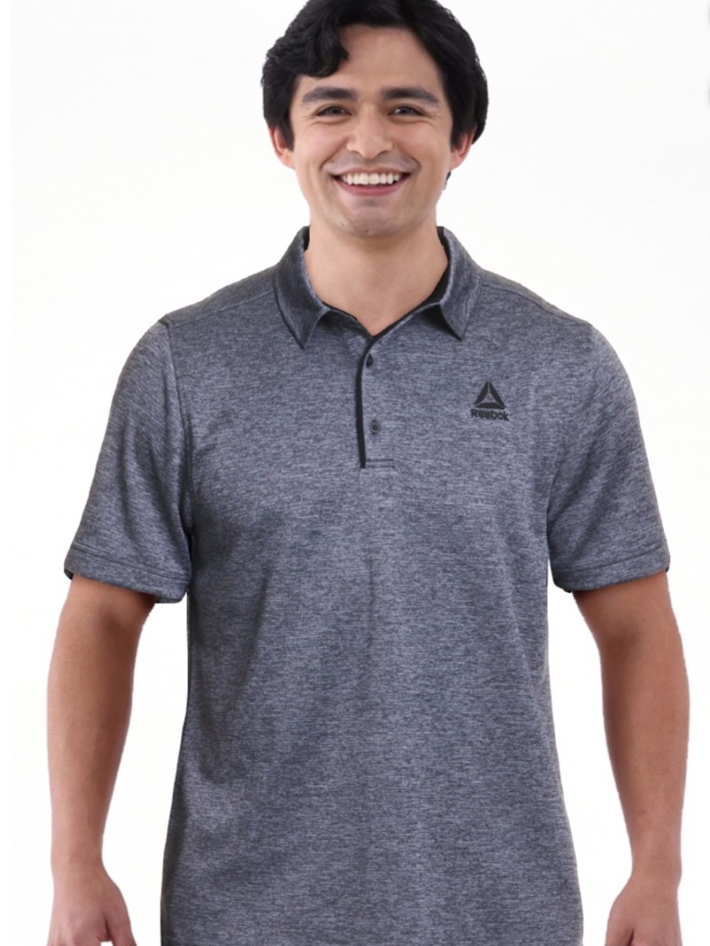 NWT Reebok Men’s Ebony Heather Polo Shirt Size Small